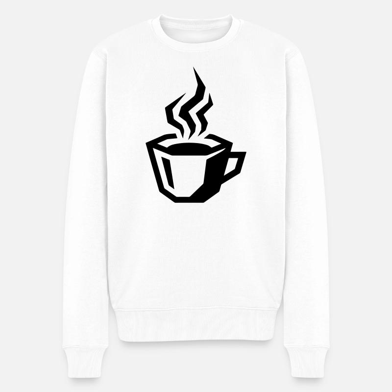 kaffee symbol coffee - Männer Premium Bio Pullover - Weiß