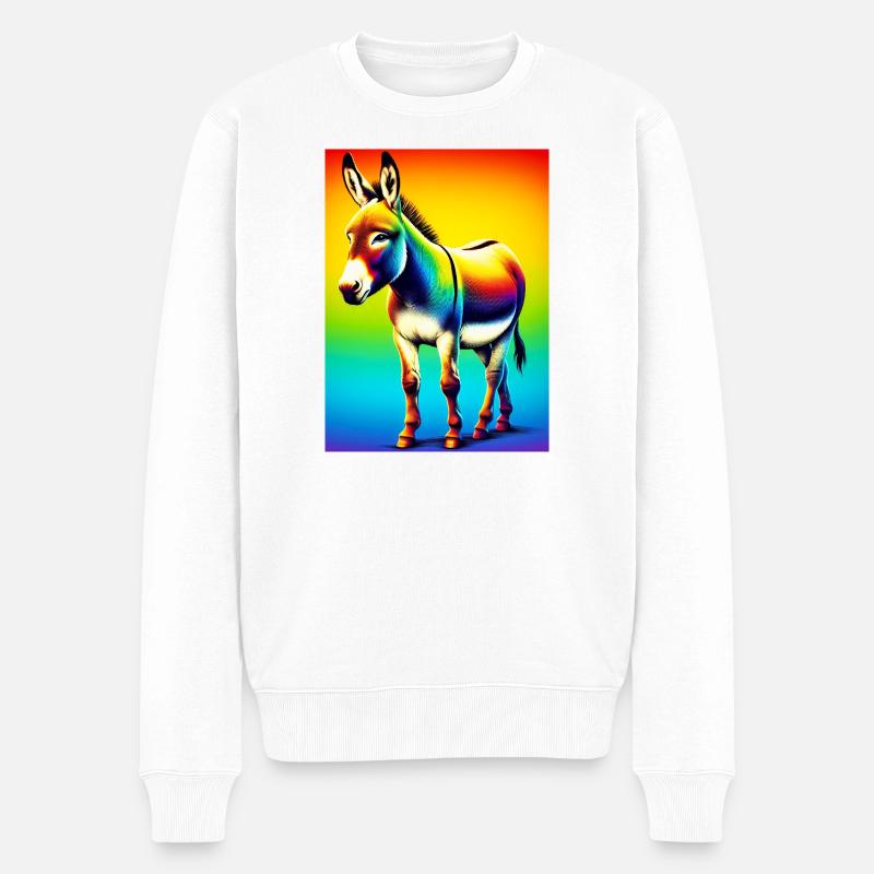 Esel-Maultier - Männer Premium Bio Pullover - Weiß