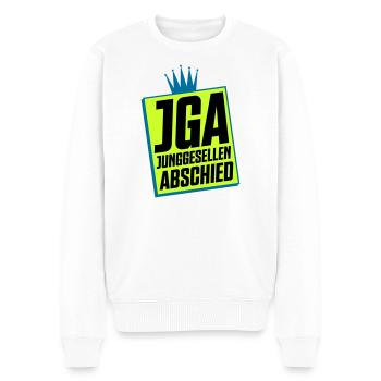 Junggesellenabschied JGA Neon Design - Männer Premium Bio Pullover - Weiß - Vorne - Thijin (182cm)