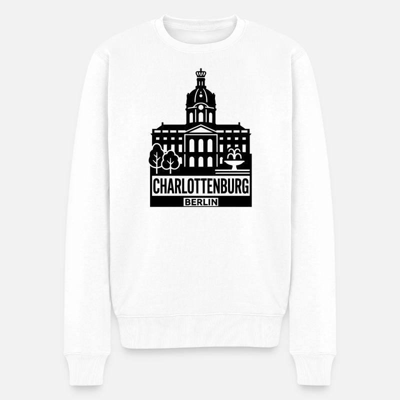 Berlin Charlottenburg Silhouette - Männer Premium Bio Pullover - Weiß
