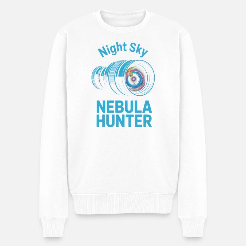 Chasseur de Nébuleuses du Ciel Nocturne - Pull Premium bio Homme - blanc