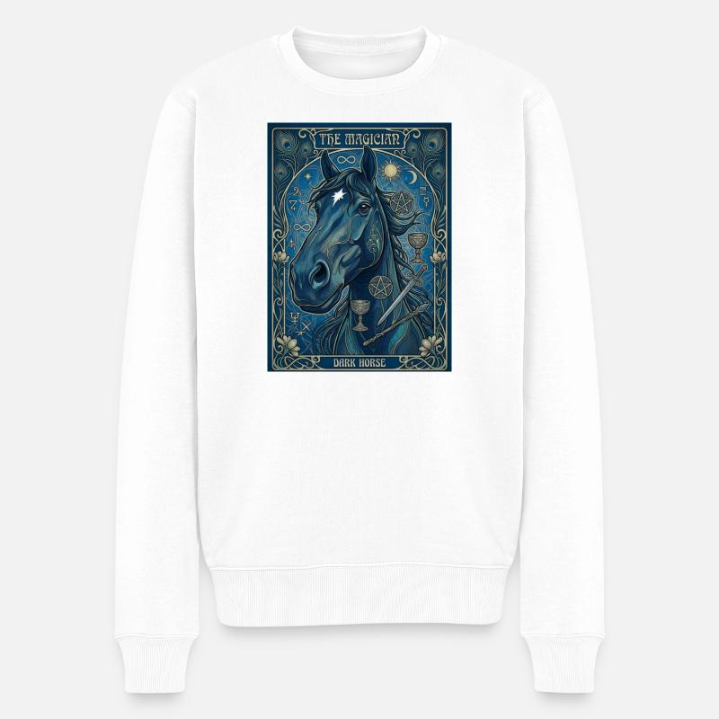 Le cheval, le magicien - Pull Premium bio Homme - blanc