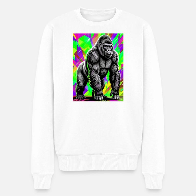 Gorilla - Männer Premium Bio Pullover - Weiß