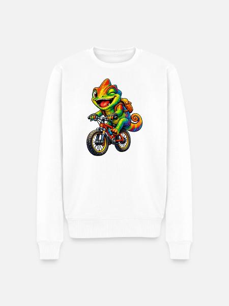 Caméléon à vélo - Pull Premium bio Homme - blanc