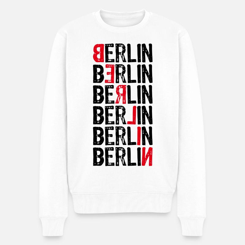 Berlin - Männer Premium Bio Pullover - Weiß