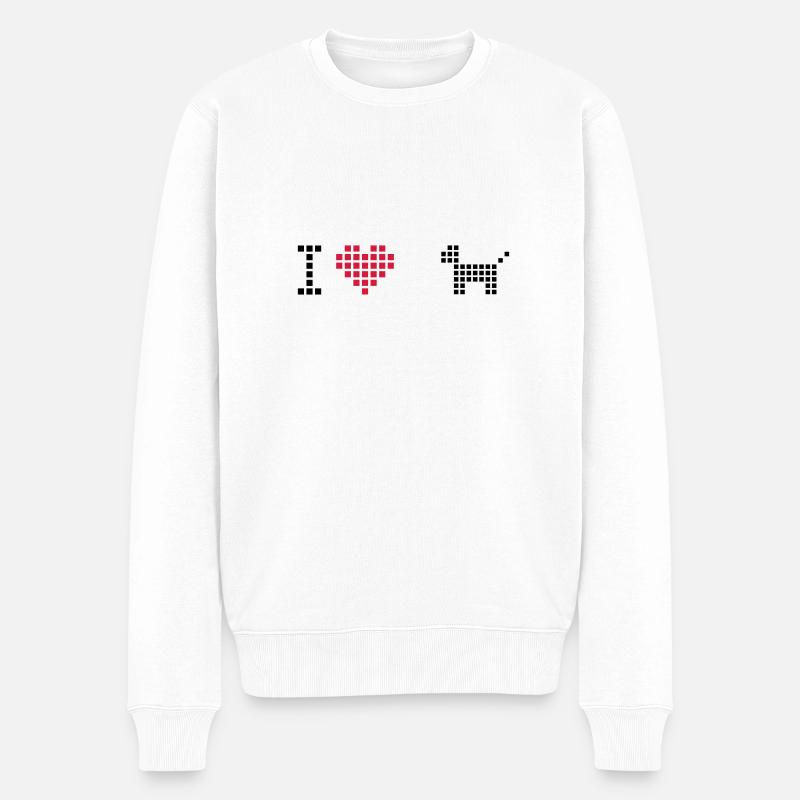 i love pixel - Männer Premium Bio Pullover - Weiß