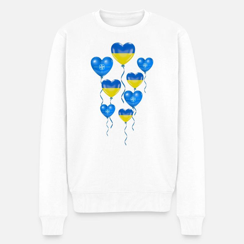 Ukraine Beitritt zum Nato Bündnis - Männer Premium Bio Pullover - Weiß