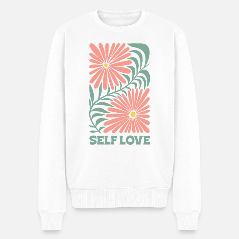 Natur und blumen - Männer Premium Bio Pullover - Weiß