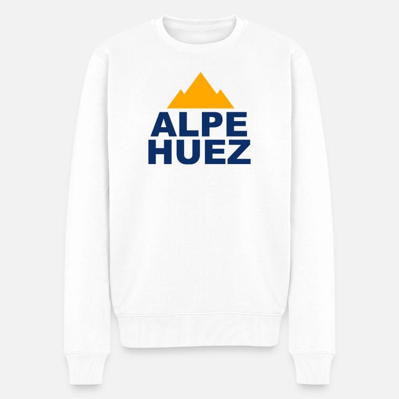 Montagnes Alpe Huez - Pull Premium bio Homme - blanc