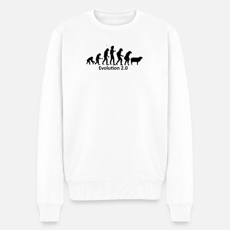 L’évolution humaine en silhouette - Pull Premium bio Homme - blanc