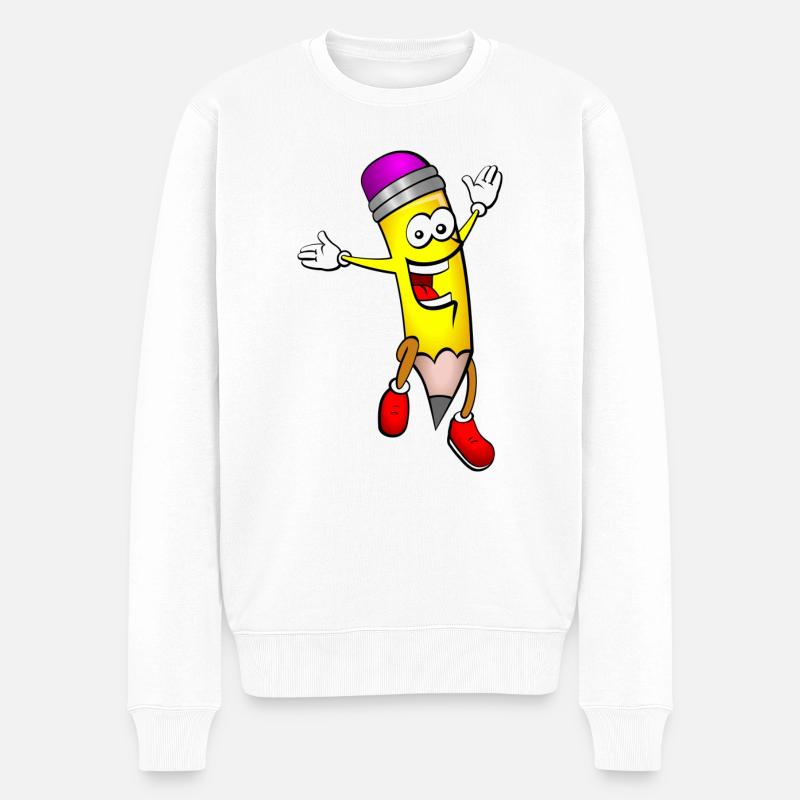 Bobby le crayon rigolo - Pull Premium bio Homme - blanc