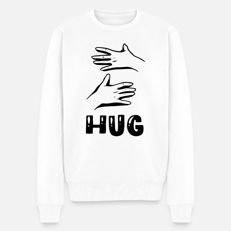 Umarmung - Männer Premium Bio Pullover - Weiß
