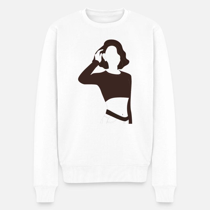 Frau - Männer Premium Bio Pullover - Weiß