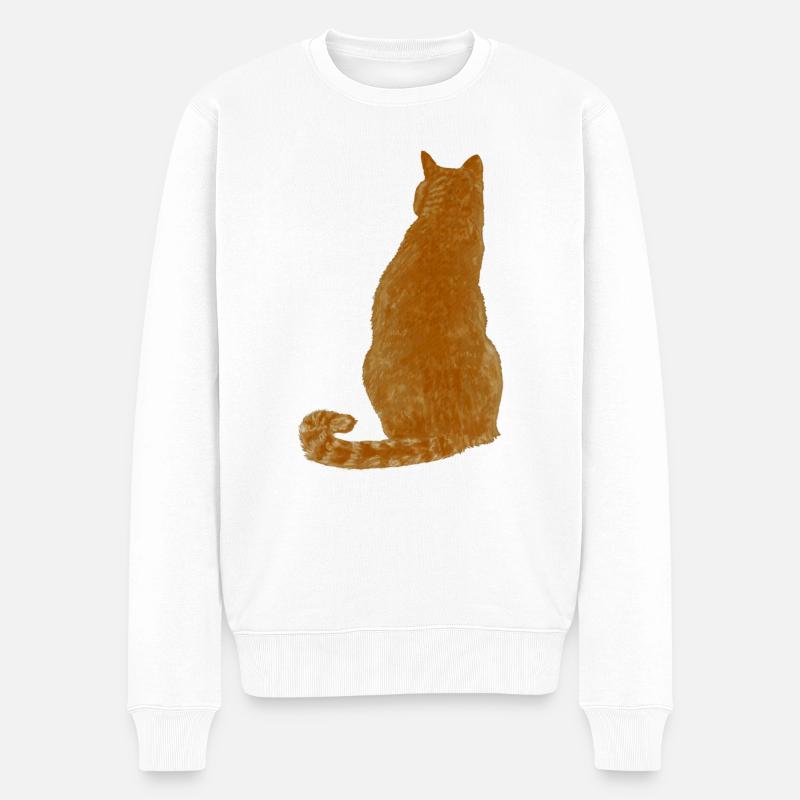 Chat blond - Pull Premium bio Homme - blanc