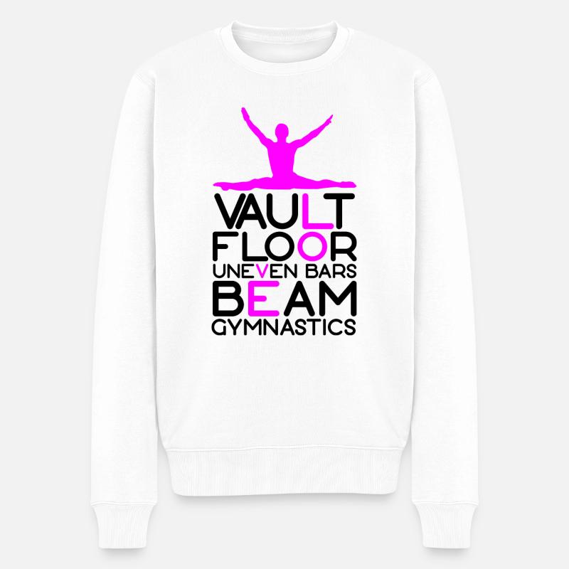 Vault Floor Uneven Bars Beam Gymnastics - Männer Premium Bio Pullover - Weiß