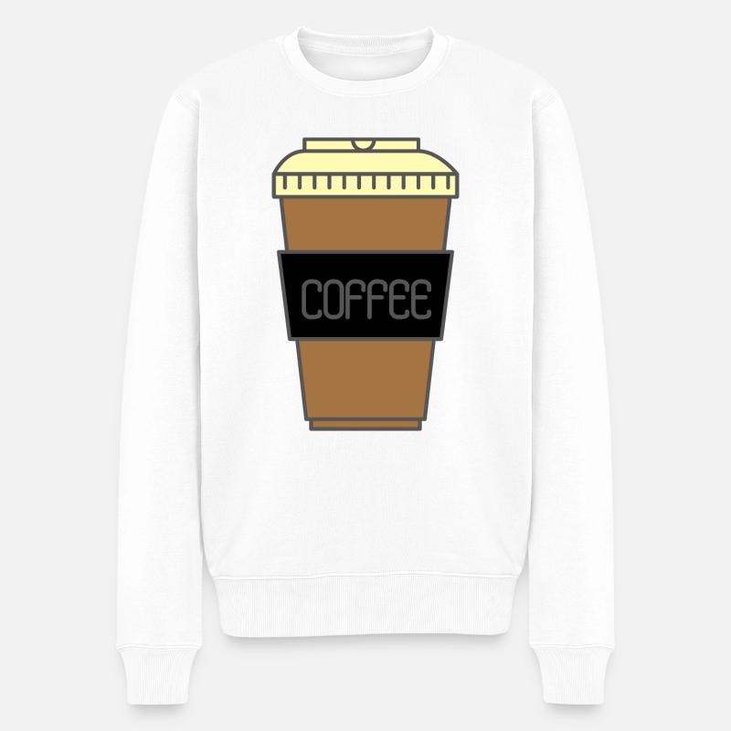 Kaffeeliebhaber - Männer Premium Bio Pullover - Weiß