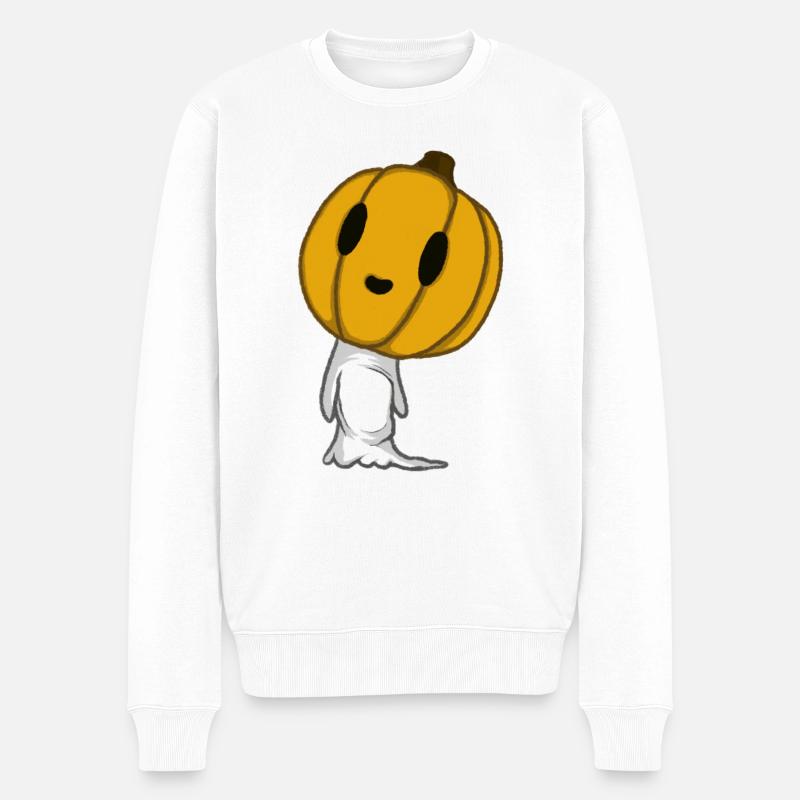 Kürbisgeist - Männer Premium Bio Pullover - Weiß