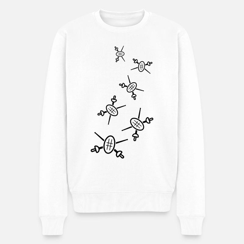 Fechten Schwert - Männer Premium Bio Pullover - Weiß