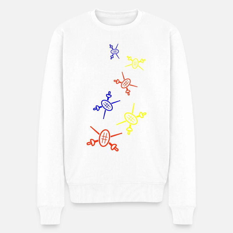 Fechten Schwert Bunt - Männer Premium Bio Pullover - Weiß