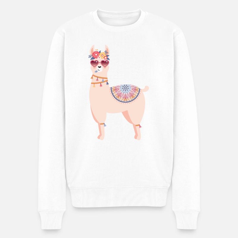 Boho Lama - Pull Premium bio Homme - blanc