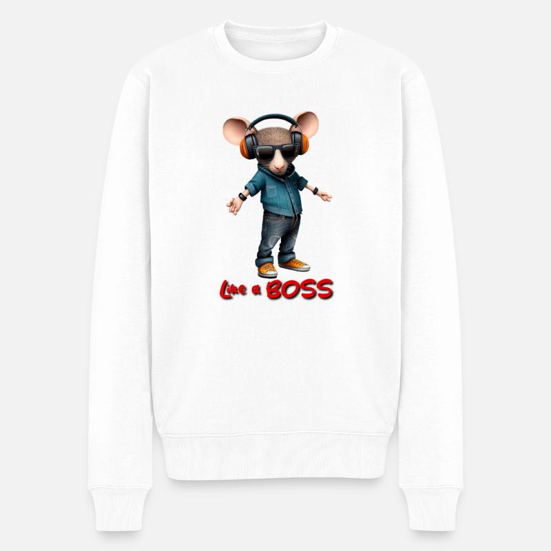 Like a Mouse - Männer Premium Bio Pullover - Weiß