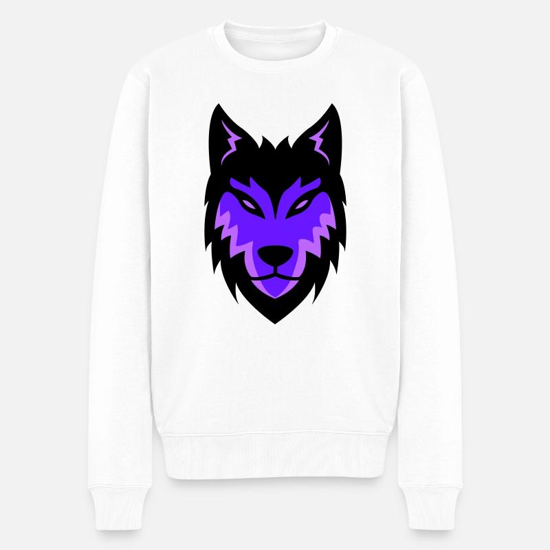 wolf 01 - Männer Premium Bio Pullover - Weiß