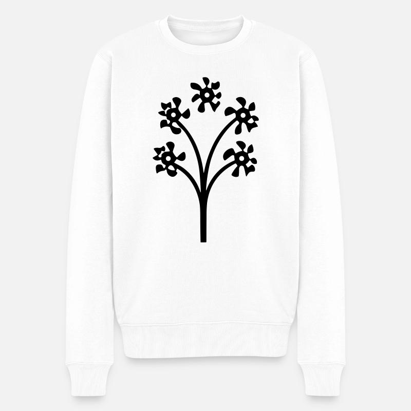 Fleur avec tige - Pull Premium bio Homme - blanc
