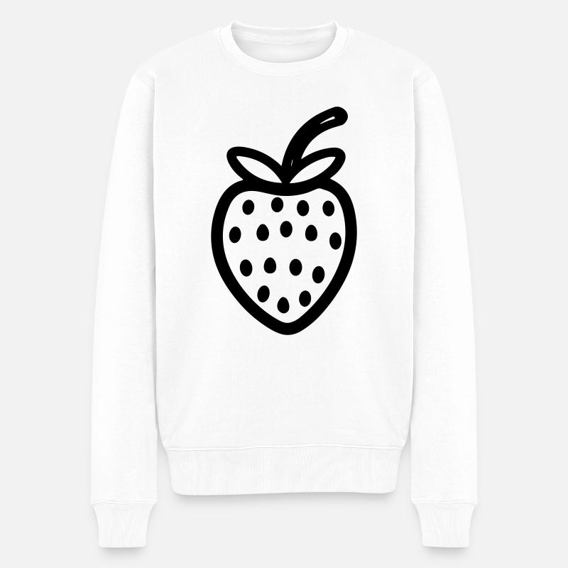 fraise - Pull Premium bio Homme - blanc