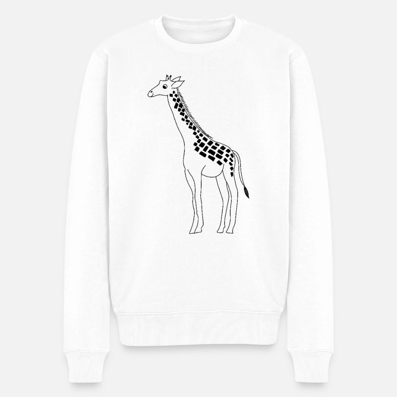 Girafe - graphique en noir et blanc - Pull Premium bio Homme - blanc