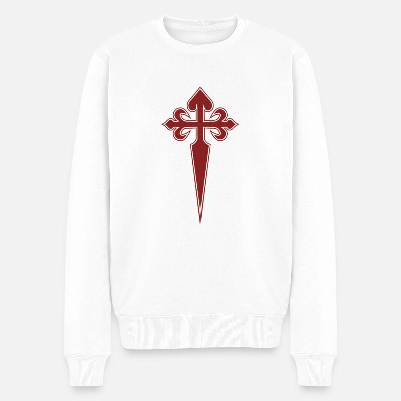 Croix de Saint-Jacques - Pull Premium bio Homme - blanc