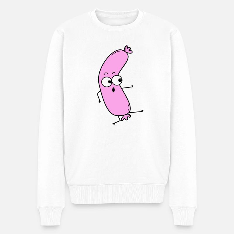 Würstchen - Männer Premium Bio Pullover - Weiß