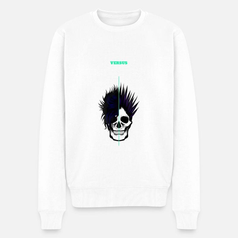 Punk Rock - Männer Premium Bio Pullover - Weiß