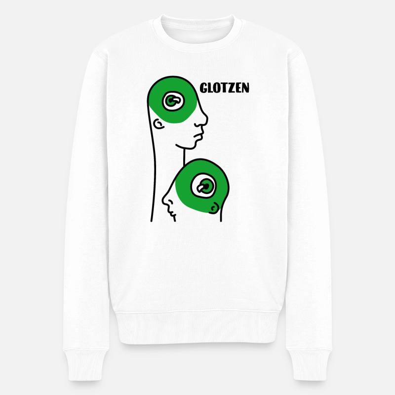 Glotzen - Männer Premium Bio Pullover - Weiß