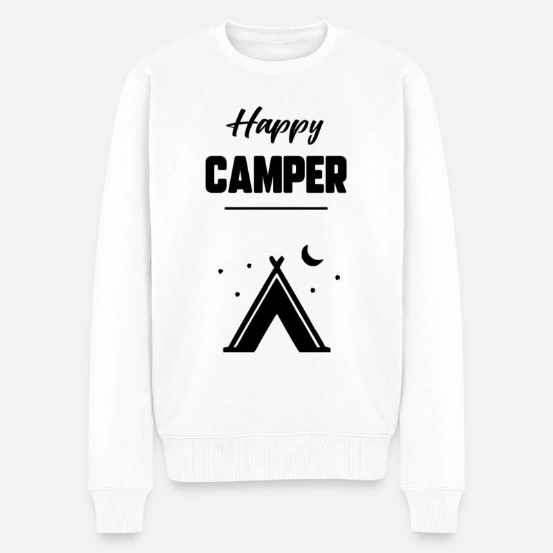 Happy camper - Pull Premium bio Homme - blanc