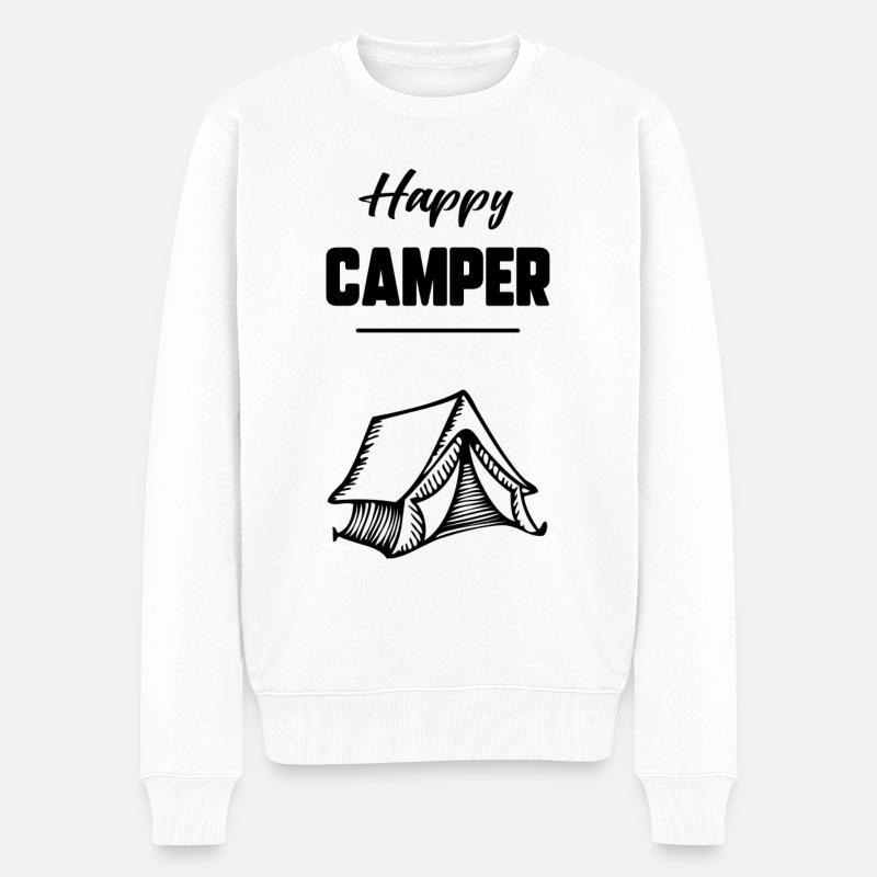 Happy camper - Pull Premium bio Homme - blanc