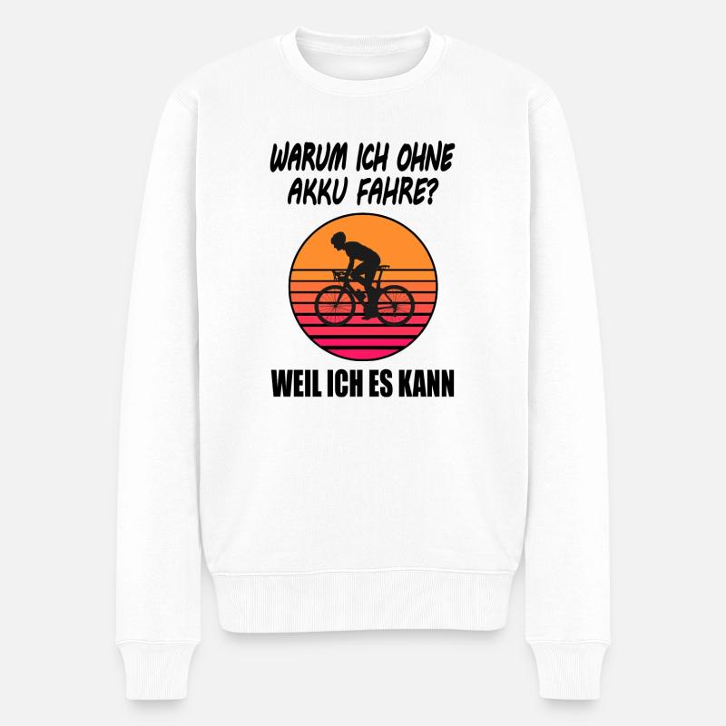 Fahrrad - Männer Premium Bio Pullover - Weiß