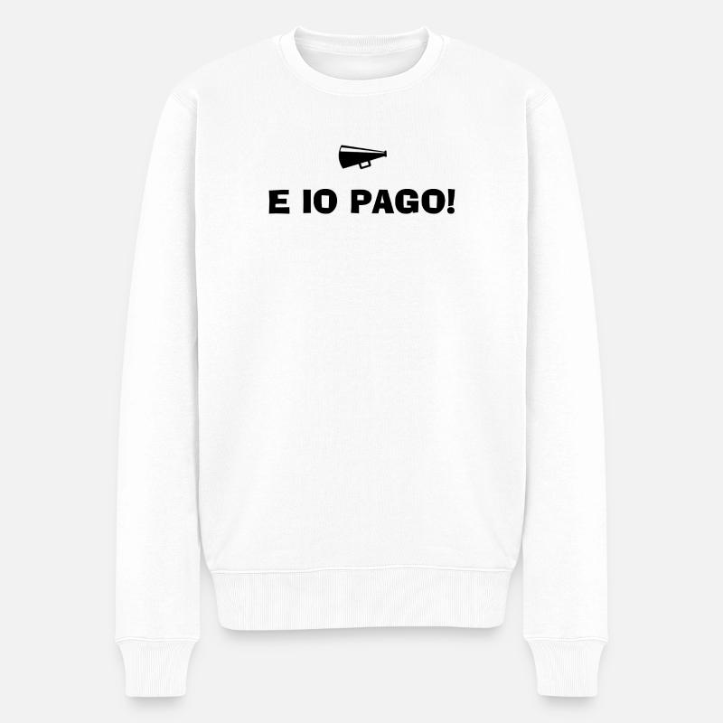 Und ich bezahle - Männer Premium Bio Pullover - Weiß