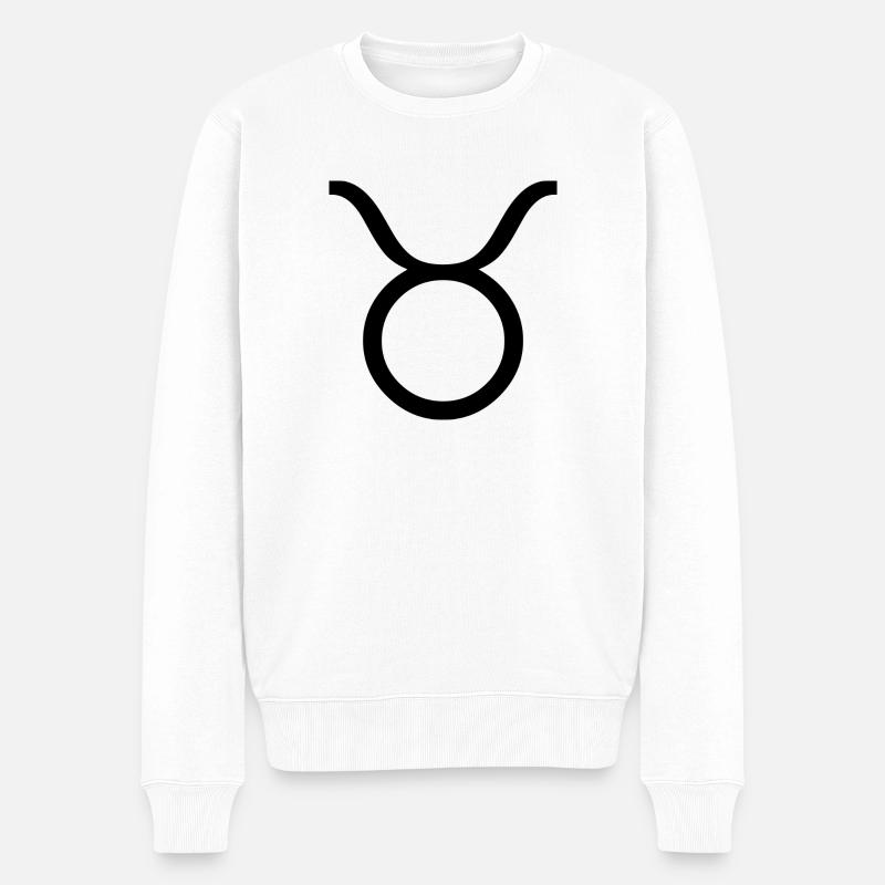 Sternzeichen Stier, exklusives T-Shirt Design - Männer Premium Bio Pullover - Weiß
