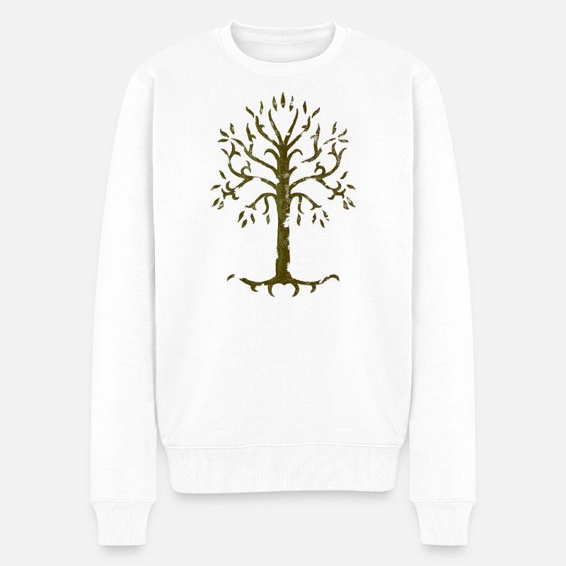 Der Herr Der Ringe Verdorrter Weißer Baum Gondors - Männer Premium Bio Pullover - Weiß