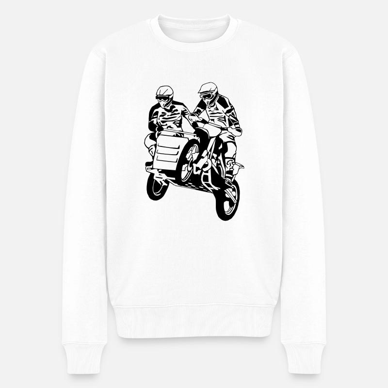 Sidecar Moto Cross - Økologisk premium-sweatshirt til mænd - hvid