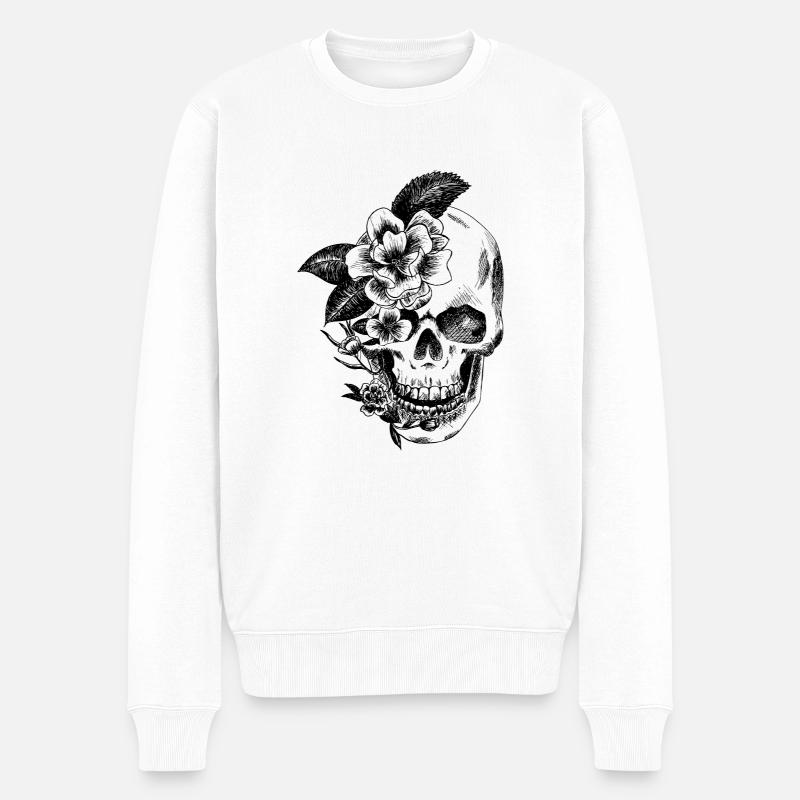 crane et fleurs - Pull Premium bio Homme - blanc