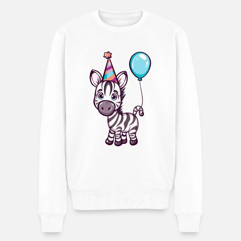 Zèbre Anniversaire Bébé - Pull Premium bio Homme - blanc