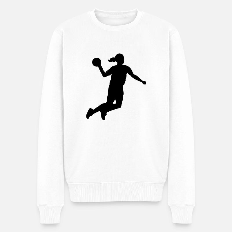 Handball - Männer Premium Bio Pullover - Weiß