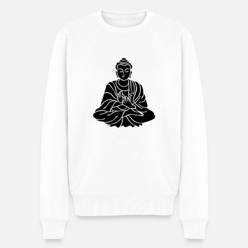 buddha_1 - Pull Premium bio Homme - blanc