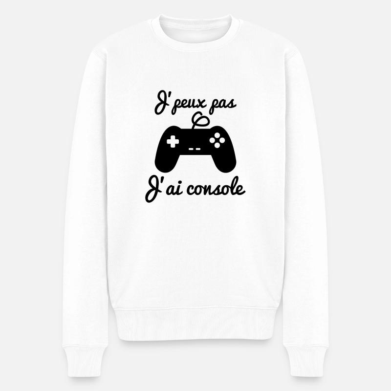J'peux pas j'ai console - geek gamer nerd - Pull Premium bio Homme - blanc