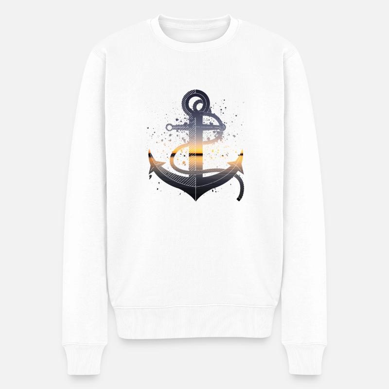 ancre - Pull Premium bio Homme - blanc