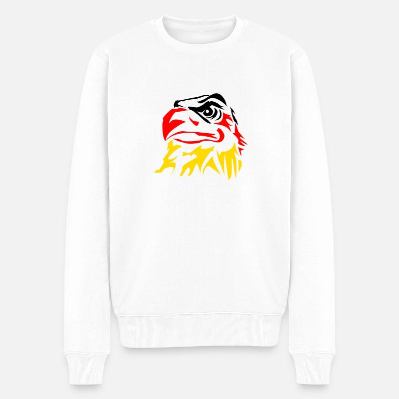 Aigle noir-rouge-or - Pull Premium bio Homme - blanc