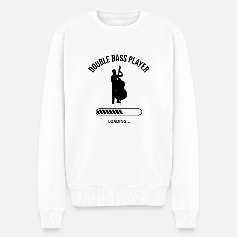 Double Bass Player - Männer Premium Bio Pullover - Weiß