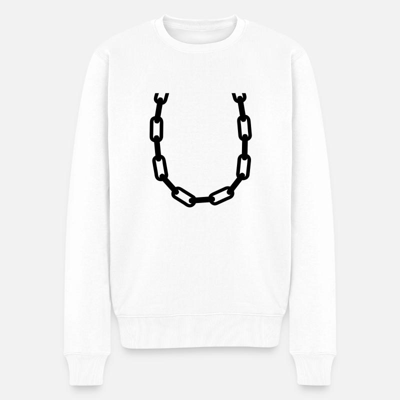 chain - Männer Premium Bio Pullover - Weiß