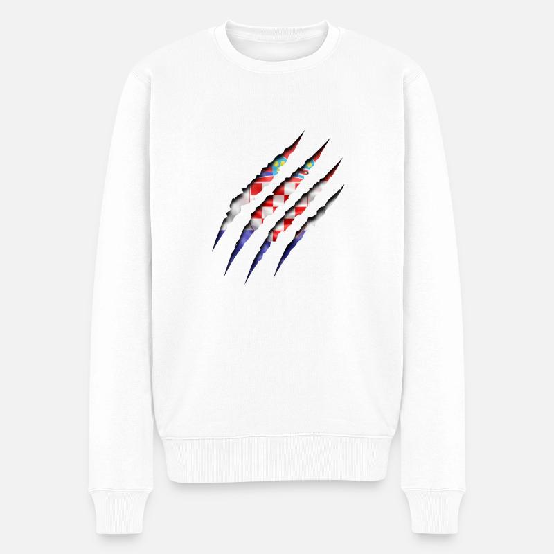 Kroatien Kralle - Männer Premium Bio Pullover - Weiß